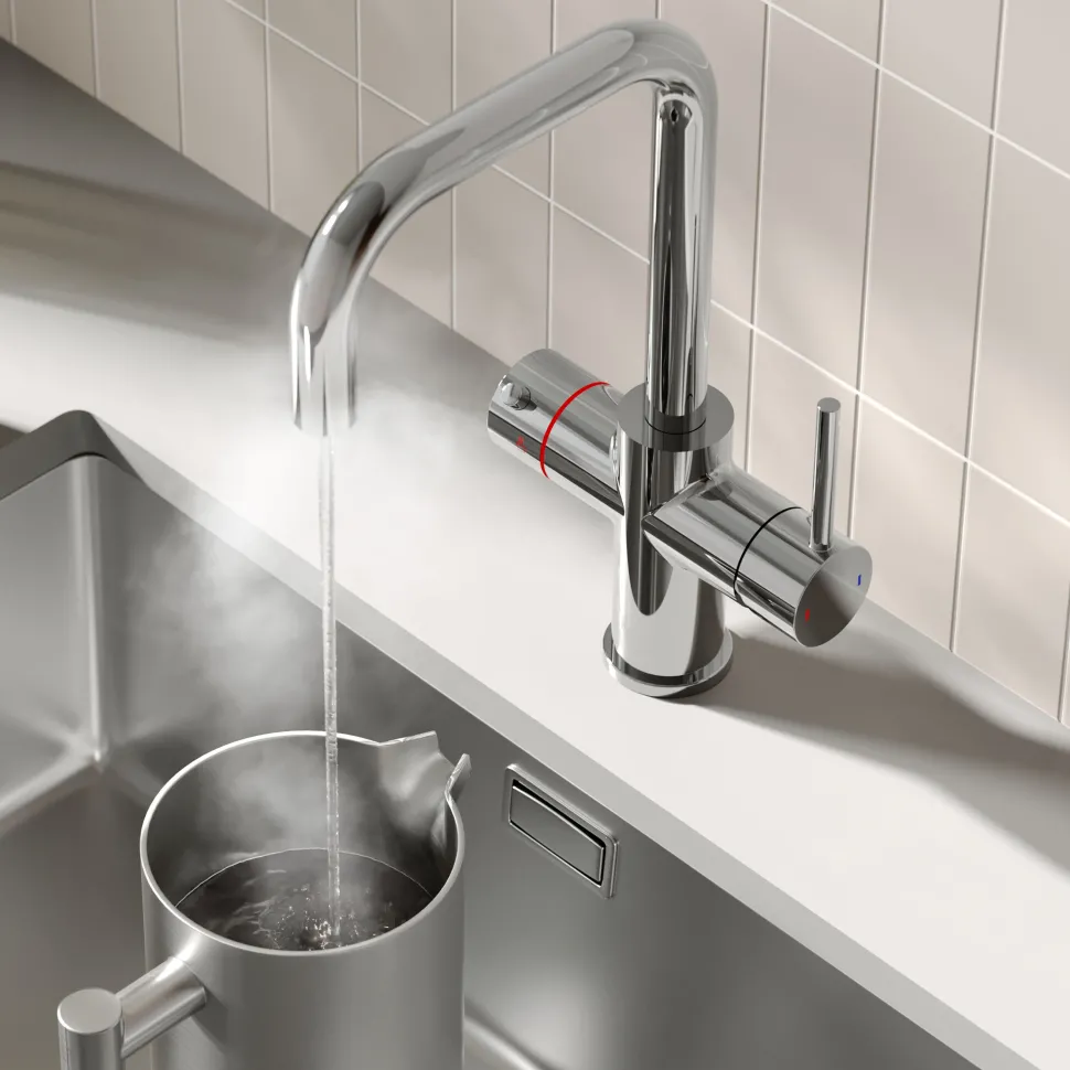 Vellamo Altair 3-in-1 Instant Boiling Water Tap with Boiler & Filter