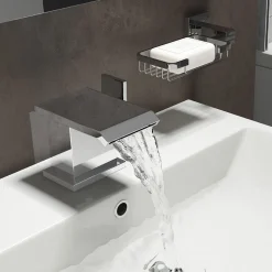 Vellamo Angel Waterfall Mono Basin Mixer with Clicker Waste