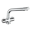 Vellamo Aspen Twin Lever Mono Kitchen Mixer Tap - Polished Chrome