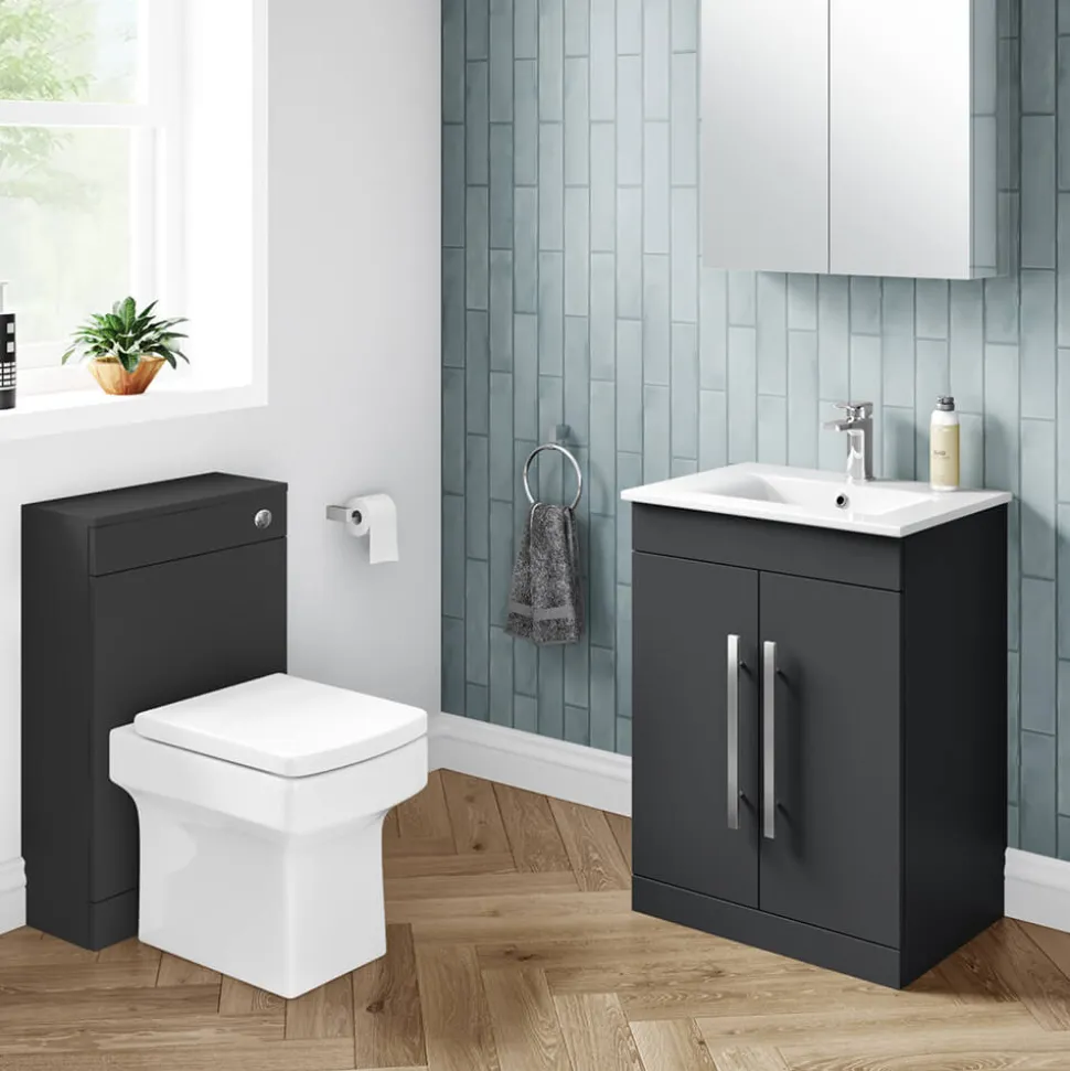 Vellamo Aspire Back to Wall WC Toilet Unit - Matt Grey