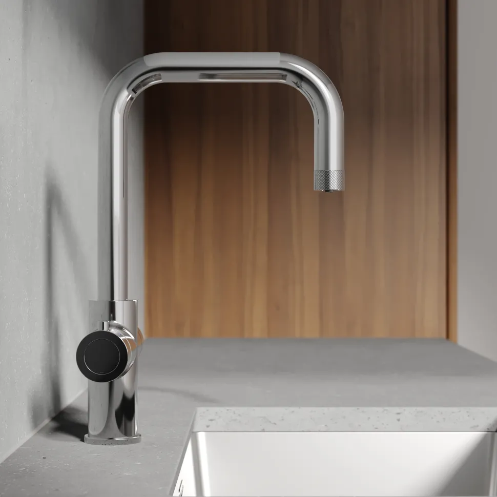Vellamo Aura 4-in-1 Instant Boiling Water Tap with Knurled Handles & Spout, Boiler, Chiller & Filter