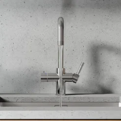 Vellamo Aura 4-in-1 Instant Boiling Water Tap with Knurled Handles & Spout, Boiler, Chiller & Filter
