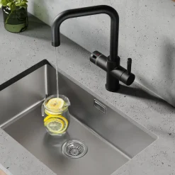 Vellamo Aura 4-in-1 Instant Boiling Water Tap with Knurled Handles & Spout, Boiler & Filter