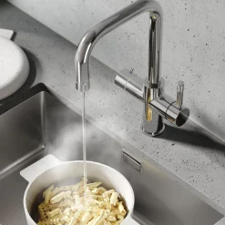 Vellamo Aura 4-in-1 Instant Boiling Water Tap with Knurled Handles & Spout, Boiler & Filter