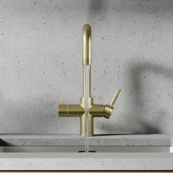 Vellamo Aura 4-in-1 Instant Boiling Water Tap with Knurled Handles & Spout, Boiler & Filter