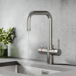 Vellamo Aura 4-in-1 Instant Boiling Water Tap with Knurled Handles & Spout, Boiler & Filter
