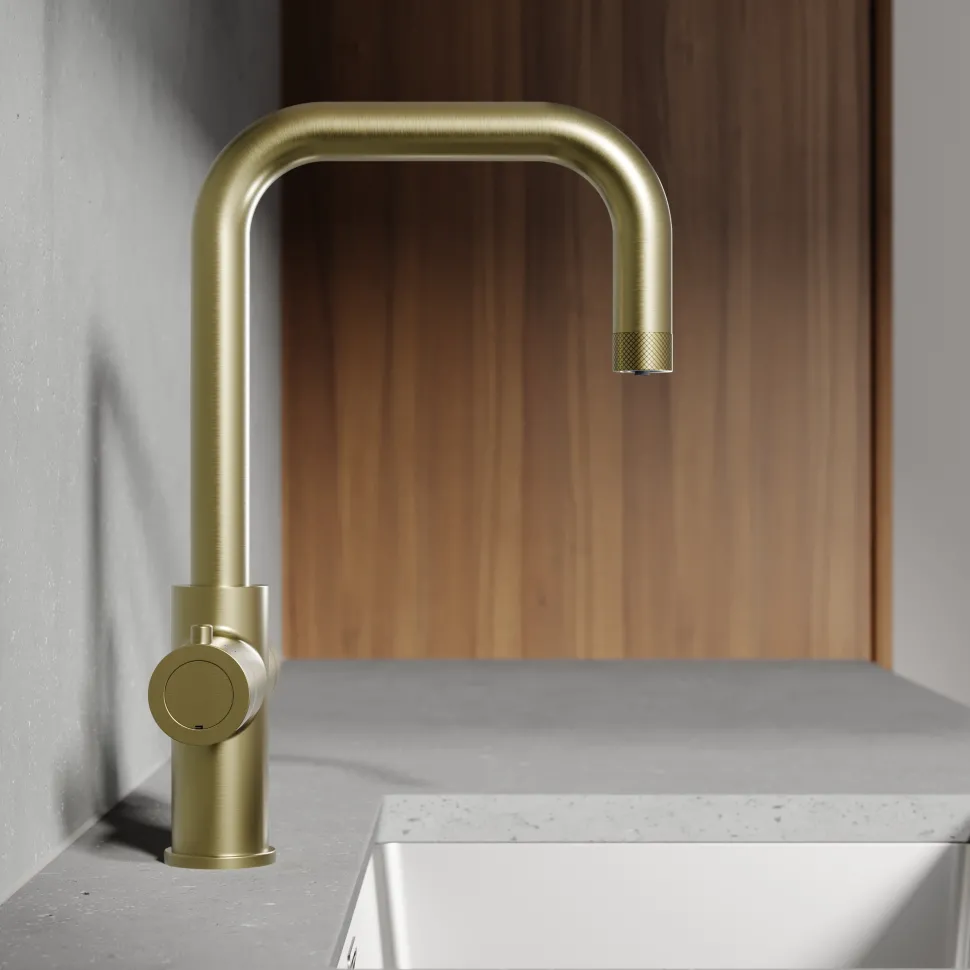 Vellamo Aura 4-in-1 Instant Boiling Water Tap with Knurled Handles & Spout, Boiler & Filter