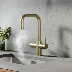 Vellamo Aura 4-in-1 Instant Boiling Water Tap with Knurled Handles & Spout, Boiler & Filter