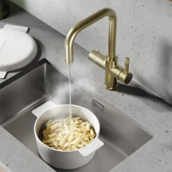 Vellamo Aura 4-in-1 Instant Boiling Water Tap with Knurled Handles & Spout, Boiler & Filter