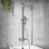 Vellamo Blox Exposed 3 Outlet Rigid Riser Thermostatic Shower Set with Integrated Bath Spout