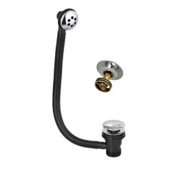 Vellamo Chrome Easy Clean Click Clack Bath Waste with Overflow