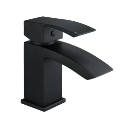 Vellamo City Basin Mixer Tap & Waste - Matt Black