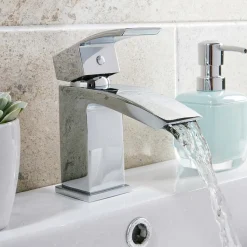 Vellamo City Chrome Mini Basin Mixer Tap & Waste