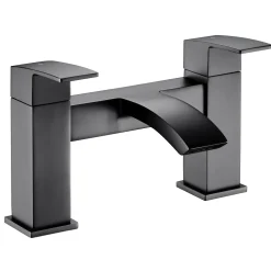 Vellamo City Deck Mounted Bath Filler - Matt Black