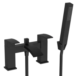 Vellamo City Matt Black Bath Shower Mixer & Kit