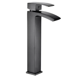 Vellamo City Matt Black Tall Basin Mixer Tap