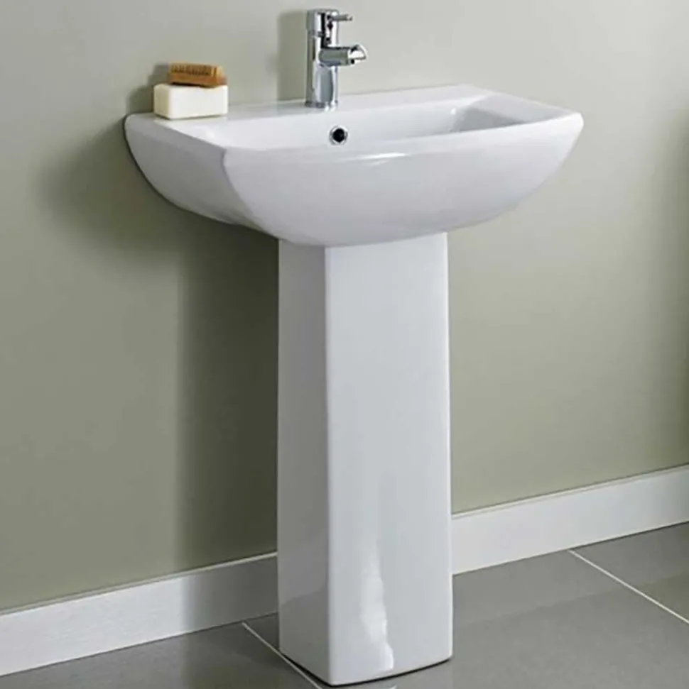 Vellamo City 600mm Full Pedestal & Basin