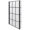 Vellamo City 6mm Matt Black Framed Hinged Bath Screen With Fixed Return - 1430 x 780mm