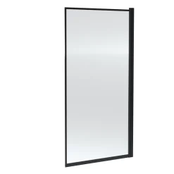 Vellamo City 6mm Matt Black Hinged Framed Bath Screen - 1430 x 790mm