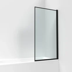 Vellamo City 6mm Matt Black Hinged Framed Bath Screen - 1430 x 790mm