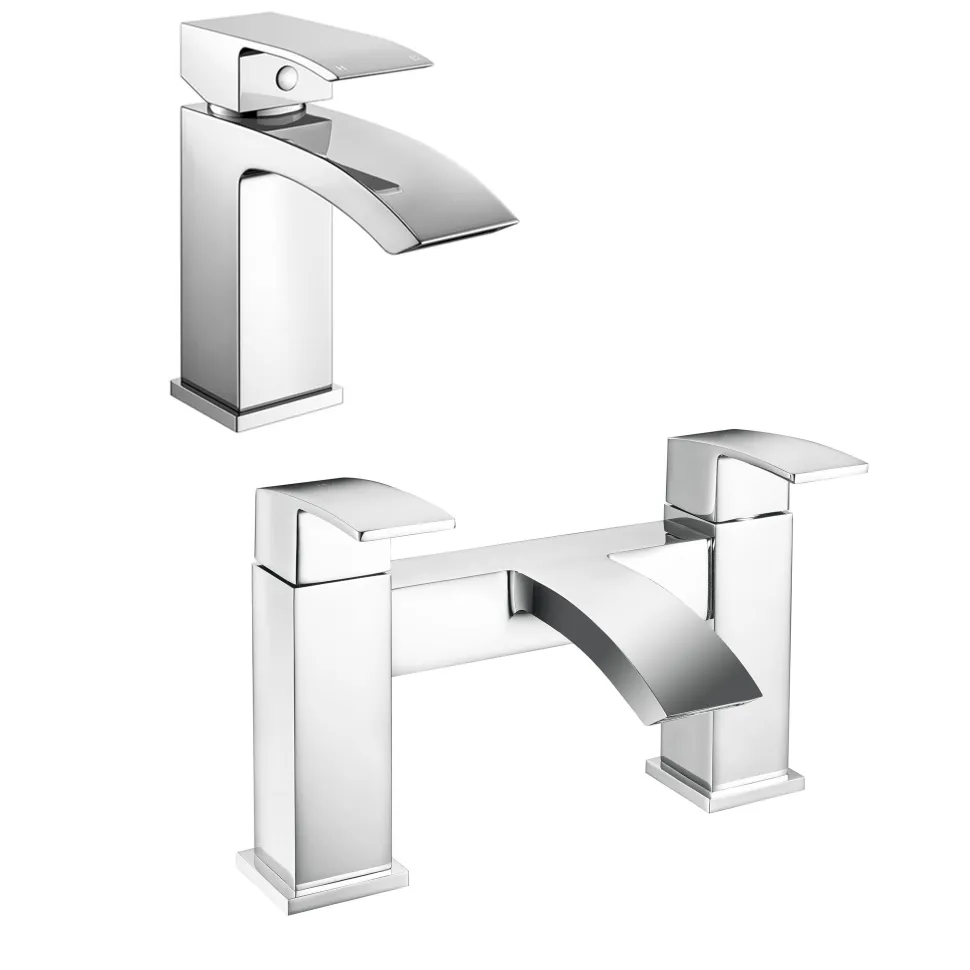 Vellamo City Waterfall Basin Mixer & Bath Filler Value Pack