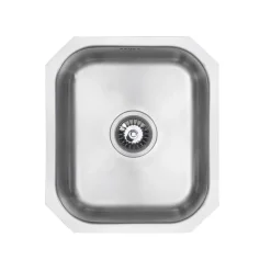 Vellamo Classic Compact 1 Bowl Undermount Stainless Steel Kitchen sink & Waste Kit - 380 x 440mm