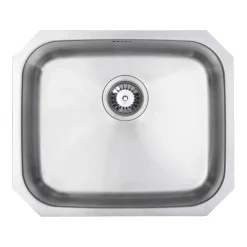 Vellamo Classic Large 1 Bowl Undermount Stainless Steel Kitchen Sink & Waste Kit - 530 x 450mm