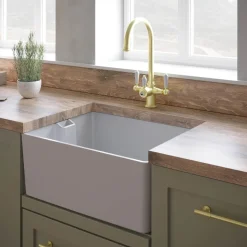 Vellamo Composite White Belfast Kitchen Sink & Waste - 595 x 455mm