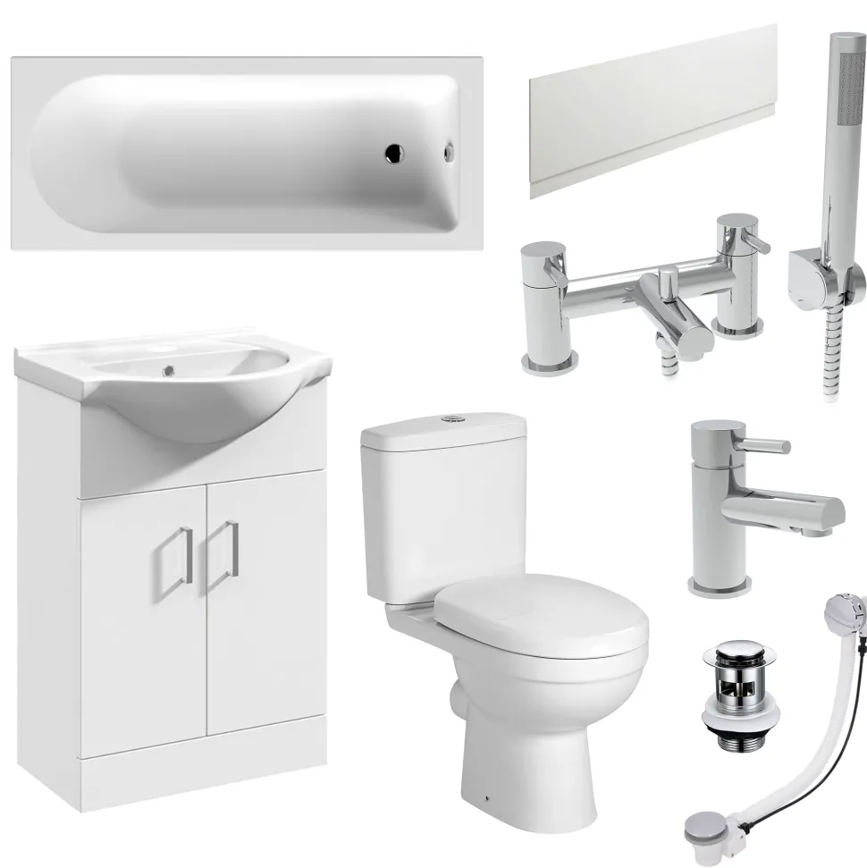 Vellamo Connect Complete Modern Bathroom Suite with Vanity Unit