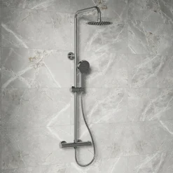 Vellamo Connect Full Bathroom Suite with 1700mm L Shaped Shower Bath