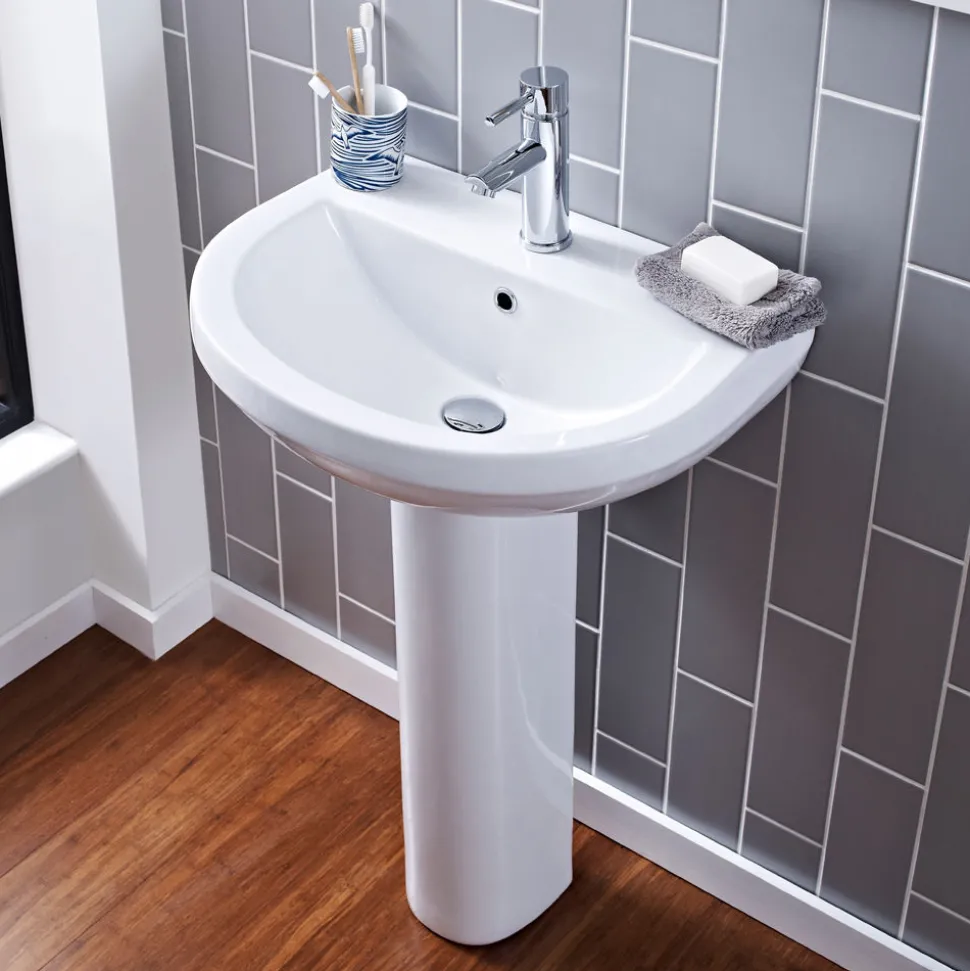 Vellamo Connect 550mm Full Pedestal & Basin
