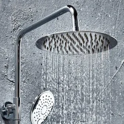 Vellamo Cool Touch Thermostatic Shower Set with Large Thin Fixed Head
