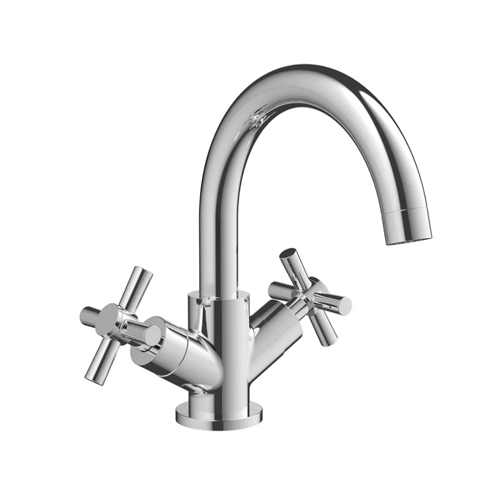 Vellamo Cross Basin Mixer Tap & Waste
