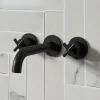 Vellamo Cross Matt Black Crosshead Wall Mounted Tap & Easy Installation Kit