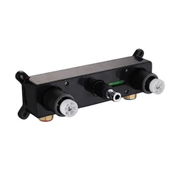 Vellamo Cross Matt Black Crosshead Wall Mounted Tap & Easy Installation Kit