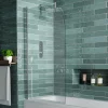 Vellamo Curved Corner Single Hinged Bath Screen - 1400 x 800mm