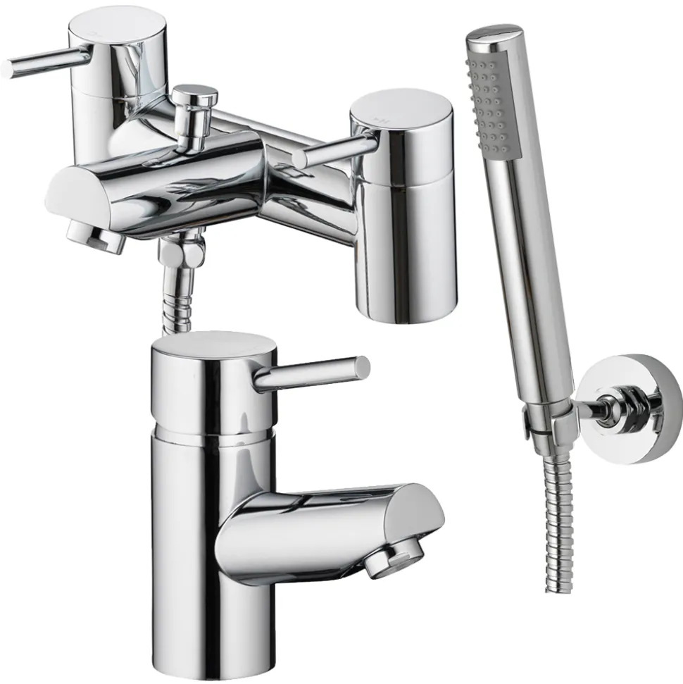 Vellamo Curvo Basin Mixer & Bath Shower Mixer Pack
