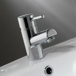 Vellamo Curvo Small Basin Mixer with Clicker Waste