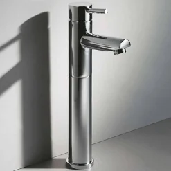 Vellamo Curvo Tall Basin Mixer with Clicker Waste