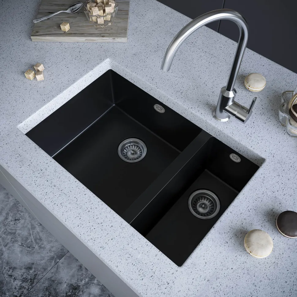 Vellamo Designer 1.5 Bowl Comite Composite Inset/Undermount Kitchen Sink & Waste - 670 x 440mm