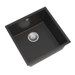 Vellamo Designer 1 Bowl Comite Composite Inset/Undermount Kitchen Sink & Waste - 440 x 440mm