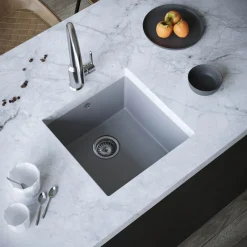 Vellamo Designer 1 Bowl Comite Composite Inset/Undermount Kitchen Sink & Waste - 440 x 440mm