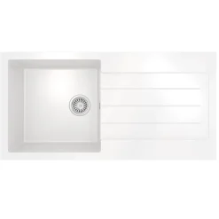 Vellamo Designer 1 Bowl Comite Composite Kitchen Sink & Waste with Reversible Drainer - 1000 x 500mm