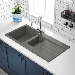 Vellamo Designer 1.5 Bowl Comite Composite Kitchen Sink & Waste with Reversible Drainer - 1000 x 500mm