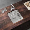 Vellamo Designer Compact Single Bowl Inset/Undermount Stainless Steel Kitchen sink & Waste Kit - 380 x 440mm