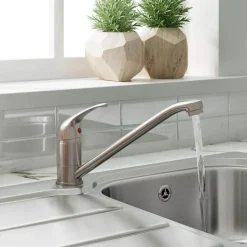 Vellamo Echo Single Lever Mono Kitchen Mixer - Brushed Nickel