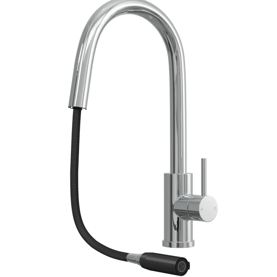 Vellamo Eclipse Concealed Pull Out Spray Single Lever Mono Kitchen Mixer Tap