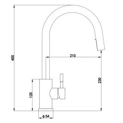 Vellamo Eclipse Concealed Pull Out Spray Single Lever Mono Kitchen Mixer Tap