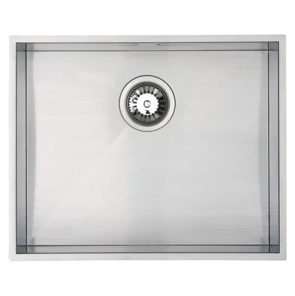 Vellamo Edge 1 Bowl Inset/Undermount Stainless Steel Kitchen Sink & Waste Kit - 530 x 430mm
