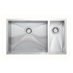 Vellamo Edge 1.5 Bowl Inset/Undermount Brushed Stainless Steel Kitchen Sink & Waste - 740 x 430mm